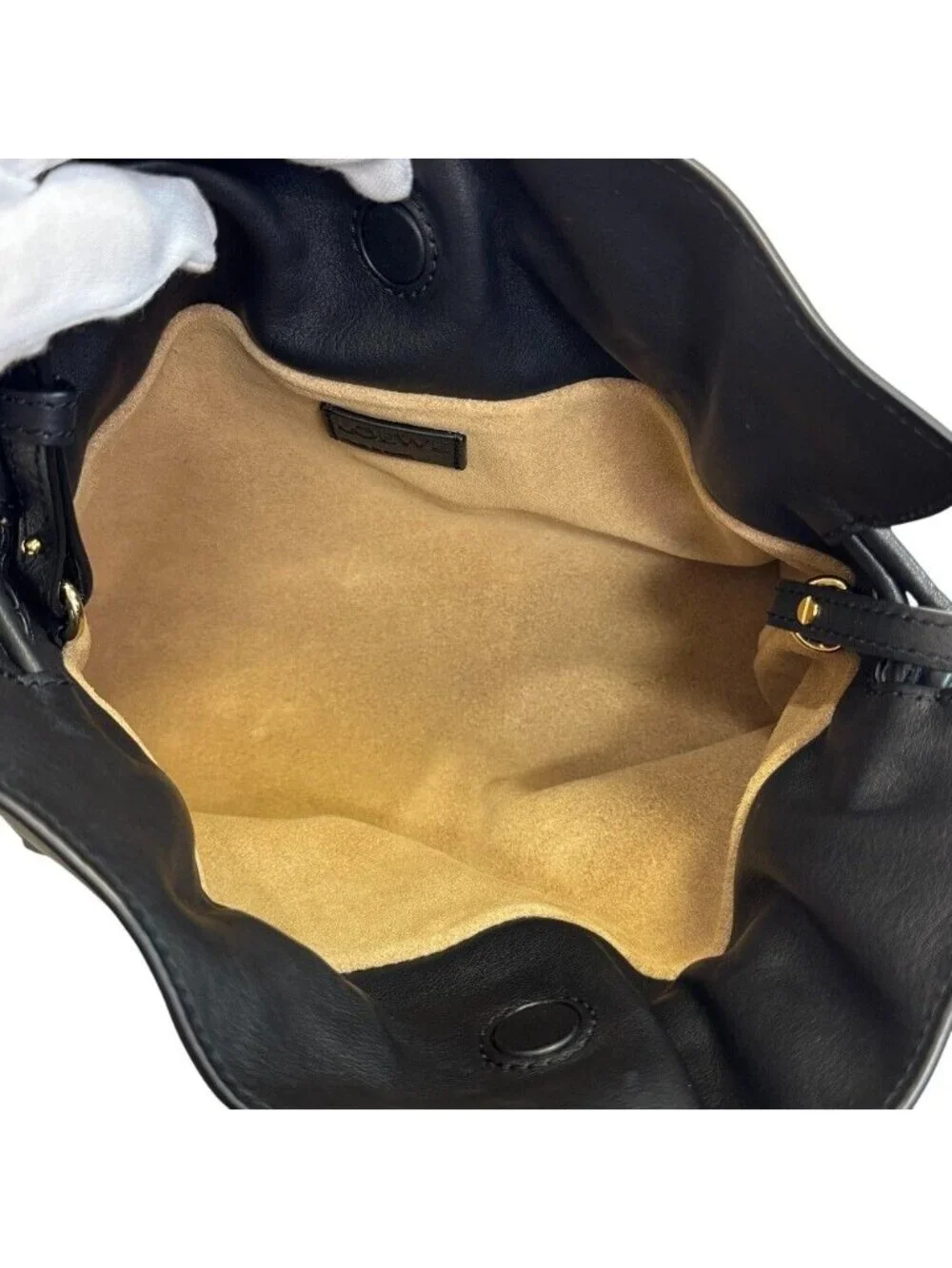 Loewe Flamenco Anagram Leather Black 2-Way Clutch Shoulder Bag Pouch